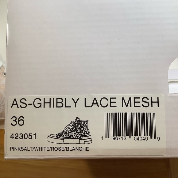 ASH Ghibly Lace High-Top Platform Sneakers in Pinksalt/White Size 5.5 - Picture 12 of 13